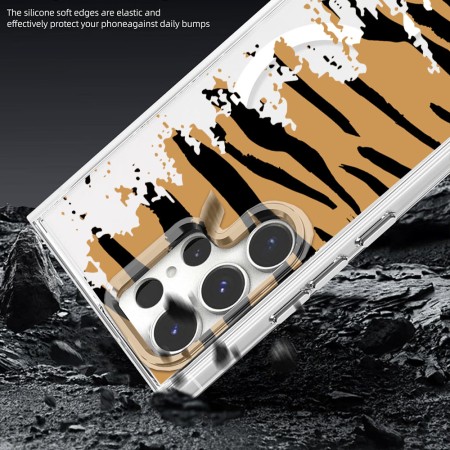 Husa pentru Samsung Galaxy S25 Ultra, Atasare Magnetica, MagSafe, Pattern Skin 04, Clear