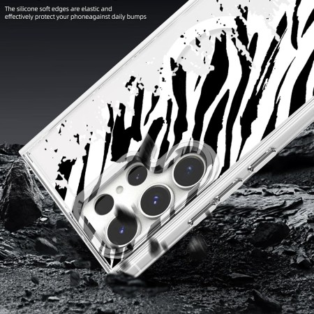 Husa pentru Samsung Galaxy S25 Ultra, Atasare Magnetica, MagSafe, Pattern Skin 16, Clear