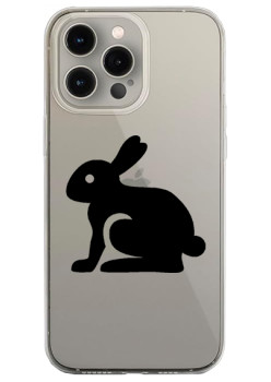 Husa personalizata Apple iPhone 14 Pro Max, Black Bunny