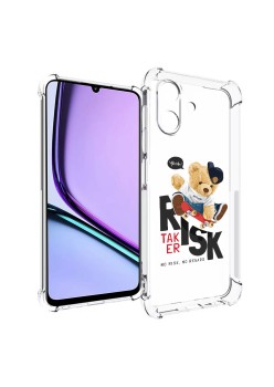 Husa Antisoc pentru Realme Note 60, AirBag PRO, Clear, Risk Taker