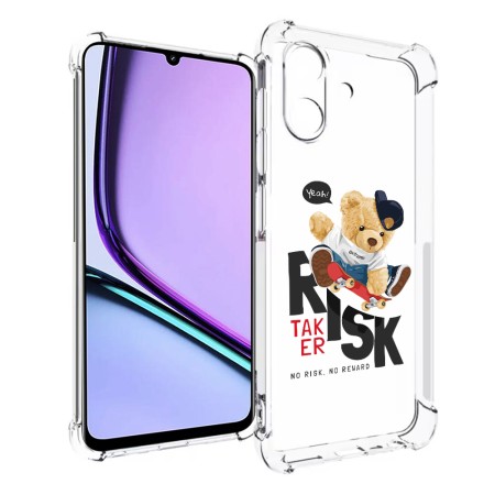 Husa Antisoc pentru Realme Note 60, AirBag PRO, Clear, Risk Taker