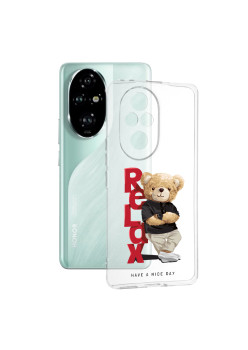 Husa Transparenta TPU pentru Honor 200 Pro, Relax Bear, Ultra-Slim, Protectie Completa