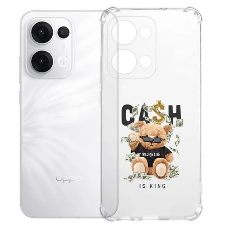 Husa Antisoc pentru Oppo Reno13, AirBag PRO, Clear, Cash is king  