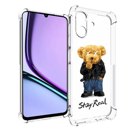 Husa Antisoc pentru Realme Note 60, AirBag PRO, Clear, Stay Real