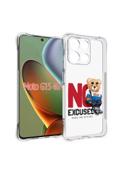 Husa Antisoc pentru Motorola Moto G15, AirBag PRO, Clear, No Excuses