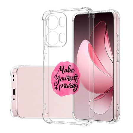 Husa Antisoc pentru Oppo Reno13 Pro, AirBag PRO, Clear, Make Yourself A Priority