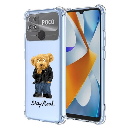 Husa Antisoc pentru Xiaomi Poco C40, AirBag PRO, Clear, Stay Real