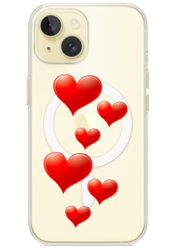 Husa personalizata Apple iPhone 14, MagSafe, Little Hearts