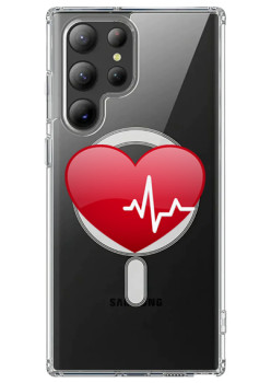 Husa personalizata Samsung Galaxy S24 Ultra, MagSafe Atasare Magnetica, The Heart Beats