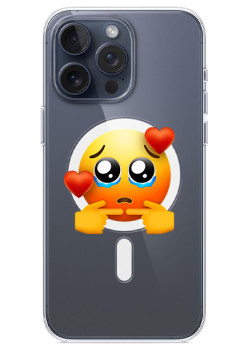 Husa personalizata Apple iPhone 14 Pro Max, MagSafe, Pleading Face With Hearts