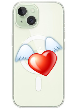 Husa personalizata Apple iPhone 15 Plus, MagSafe, Angel Heart