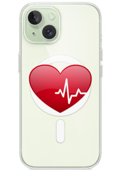 Husa personalizata Apple iPhone 15 Plus, MagSafe, The Heart Beats