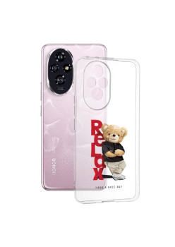 Husa Transparenta TPU pentru Honor 200, Relax Bear, Ultra-Slim, Protectie Completa