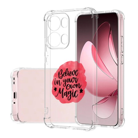 Husa Antisoc pentru Oppo Reno13 Pro, AirBag PRO, Clear, Belive in Your Own Magic