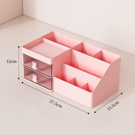 Cutie organizare, papetarie, makeup, plastic, PC Hard, 27.5x15.5x12 cm, cherry pink