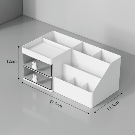 Cutie organizare, papetarie, makeup, plastic, PC Hard, 27.5x15.5x12 cm, Moonlight white