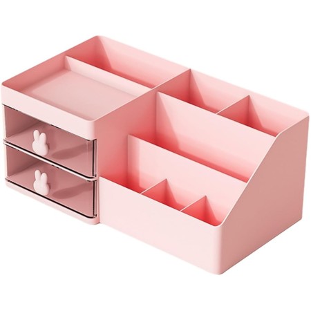 Cutie organizare, papetarie, makeup, plastic, PC Hard, 27.5x15.5x12 cm, cherry pink