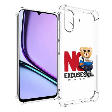 Husa Antisoc pentru Realme Note 60, AirBag PRO, Clear, No Excuses