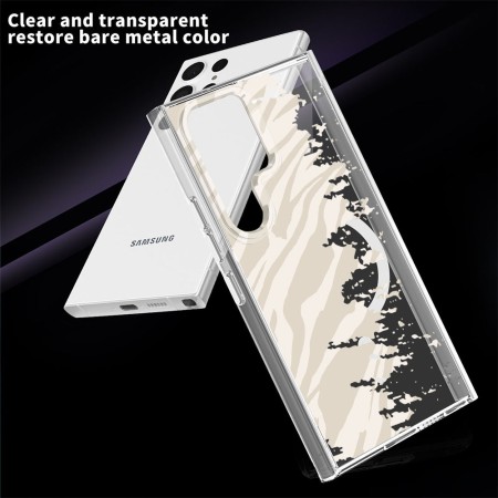 Husa pentru Samsung Galaxy S25 Ultra, Atasare Magnetica, MagSafe, Pattern Skin 10, Clear