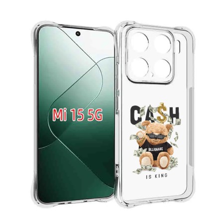 Husa Antisoc pentru Xiaomi 15 - AirBag TPU - Cash is king  - Transparent