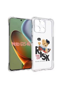 Husa Antisoc pentru Motorola Moto G15, AirBag PRO, Clear, Risk Taker