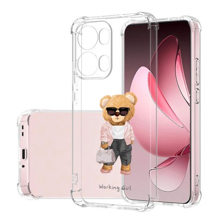 Husa Antisoc pentru Oppo Reno13 Pro, AirBag PRO, Clear, Working Girl