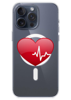 Husa personalizata Apple iPhone 15, MagSafe, The Heart Beats