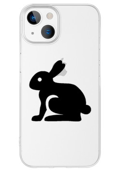 Husa personalizata Apple iPhone 15 Plus, Black Bunny