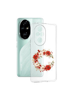 Husa Transparenta TPU pentru Honor 200 Pro, Tech Flower Ring 1, Ultra-Slim, Protectie Completa