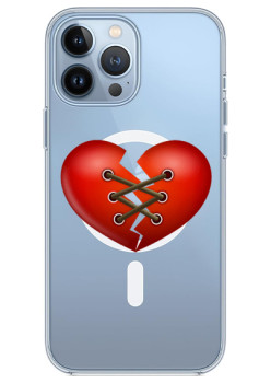 Husa personalizata Apple iPhone 15 Pro Max, MagSafe, Stitched Heart