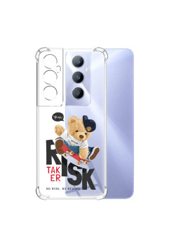 Husa Antisoc pentru Realme C65, AirBag PRO, Protectie Completa, Design Transparent. Risk Taker