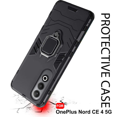 Husa pentru OnePlus Nord CE4, Inel Magnetic tip Suport, Negru