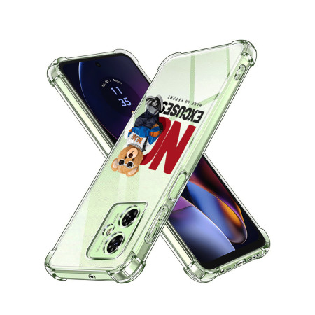 Husa Antisoc pentru Motorola Moto G55, AirBag PRO, Clear, No Excuses