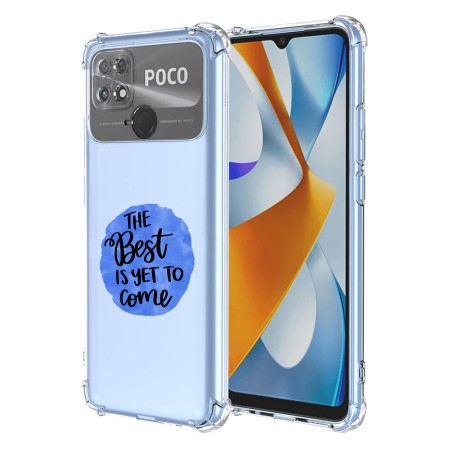 Husa Antisoc pentru Xiaomi Poco C40, AirBag PRO, Clear, The Best Is Yet To Come