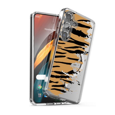 Husa pentru Samsung Galaxy A56 5G, Atasare Magnetica, MagSafe, Pattern Skin 04, Clear