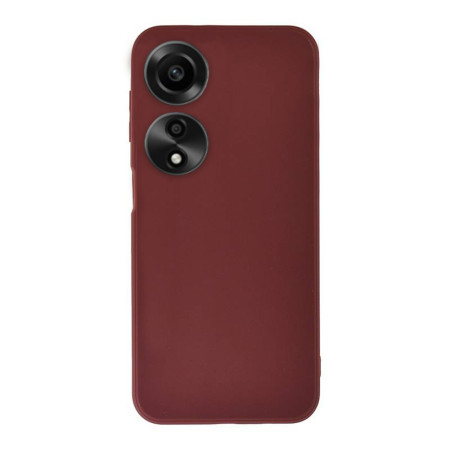 Husa Silicon compatibila Oppo A78 4G, Soft Matt, Protectie Camera Foto, Bordo