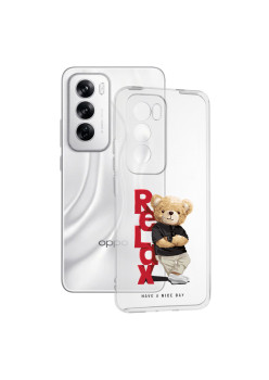 Husa pentru Oppo Reno12, Relax Bear, Pro Slim, Clear