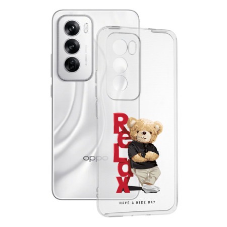 Husa pentru Oppo Reno12, Relax Bear, Pro Slim, Clear