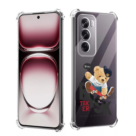 Husa Antisoc pentru Oppo Reno12 Pro, AirBag PRO, Clear, Risk Taker