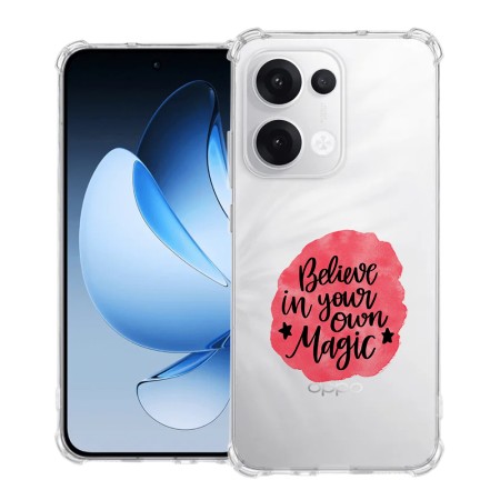 Husa Antisoc pentru Oppo Reno13, AirBag PRO, Clear, Belive in Your Own Magic