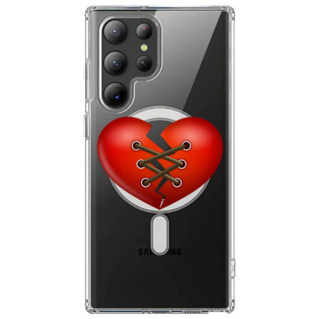 Husa personalizata Samsung Galaxy S24 Ultra, MagSafe Atasare Magnetica, Stitched Heart