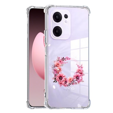 Husa Antisoc pentru Oppo Reno13 F, AirBag, Pink wreath 1, Clear 