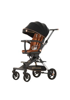 Carucior 3in1, 6-36 Luni, Pliabil, Tavita Masa, Centura de Siguranta, Roti 360, Suport Pahar, Copertina, Negru