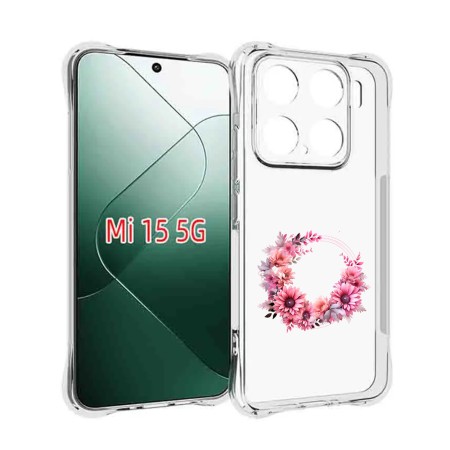 Husa Antisoc pentru Xiaomi 15 - AirBag TPU, Ring Floral Pink - Transparenta