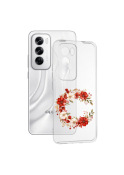 Husa pentru Oppo Reno12, Tech Flower Ring 1, Pro-Slim, Clear