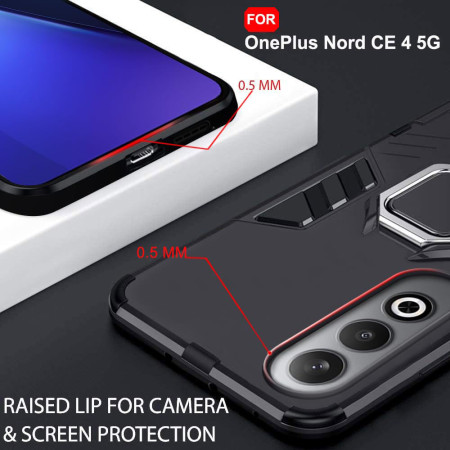 Husa pentru OnePlus Nord CE4, Inel Magnetic tip Suport, Negru