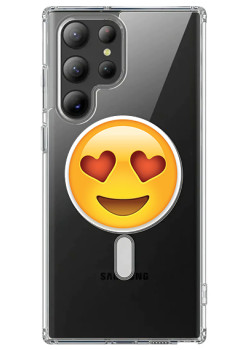 Husa personalizata Samsung Galaxy S24 Ultra, MagSafe Atasare Magnetica, Emoji Love Smile