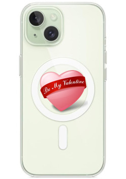 Husa personalizata Apple iPhone 15 Plus, MagSafe, Be My Valentine