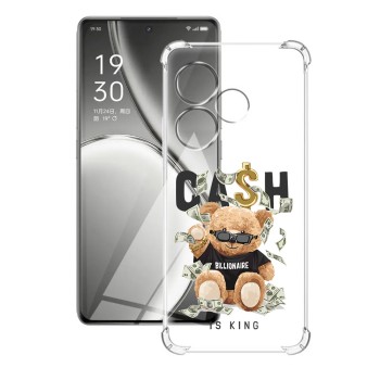 Husa Antisoc pentru Realme GT 6 / GT 6T, AirBag PRO, Clear, Cash is king  