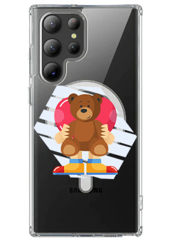 Husa personalizata Samsung Galaxy S24 Ultra, MagSafe Atasare Magnetica, Teddy Bear Love